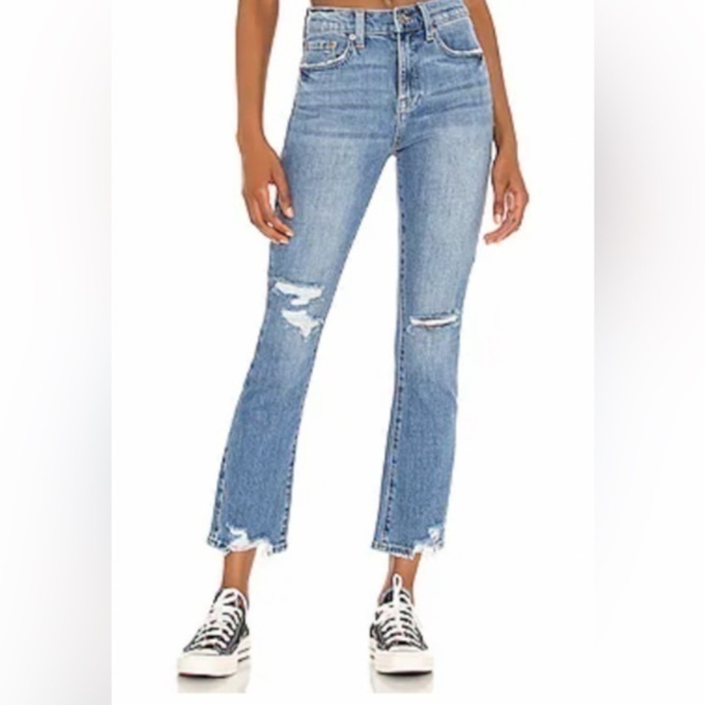 Pistola Light Blue Distressed Cropped Jeans